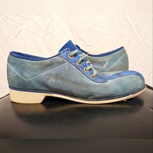 Vintage Blue Suede Two-Toned Women's Brunswick Bowling Shoes Size 6